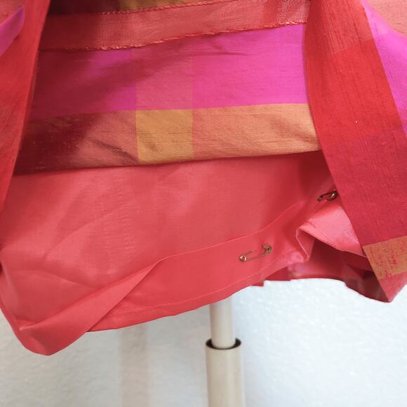 Liz Claiborne Pink Orange Block Pattern Silk Sheath Dress Size 6 - Picture 8 of 15